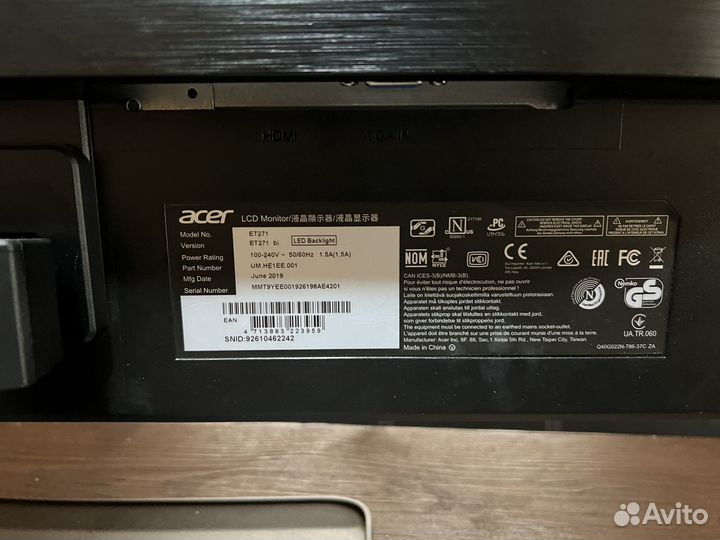 Монитор acer et271