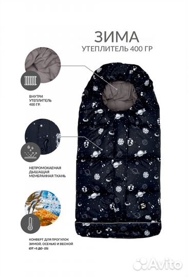 Конверт в прогулочную коляску (демисезон, зима)