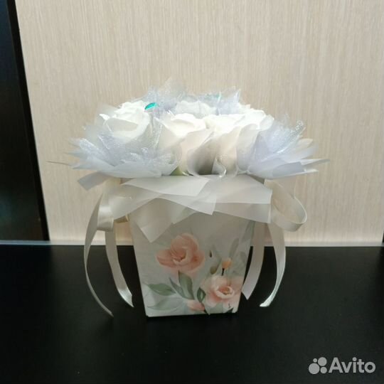 Мыльные розы в коробке 9 роз и 25 роз