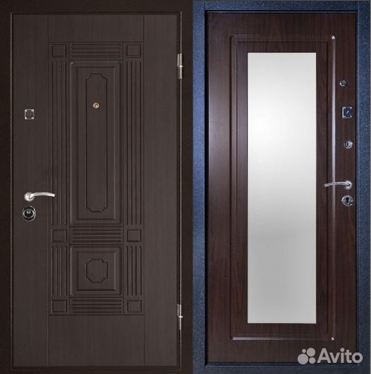 Металлическая дверь зеркалом