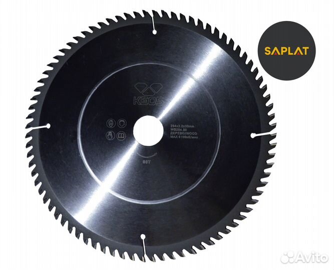 Диск пильный по дереву keos 254x30 z80 (WB254.80)