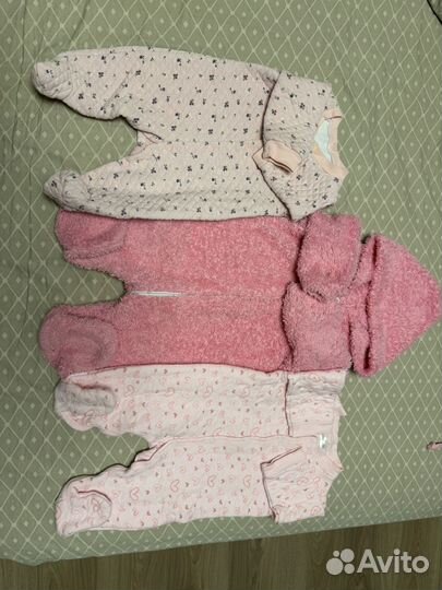 Одежда пакетом для новорожденной девочки 56-62