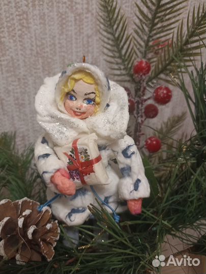 Ватные елочные игрушки