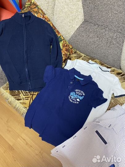 Рубашки, футболки-поло, кофта в школу