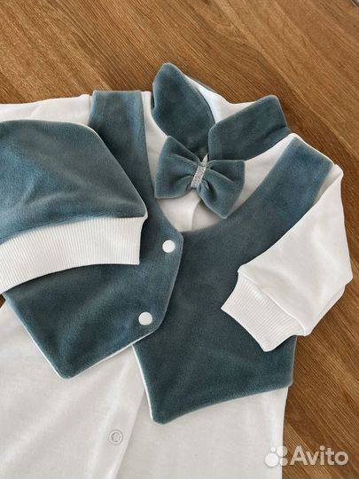 Комплект на выписку для мальчика летний 56