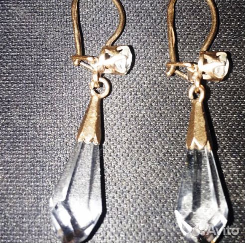 Серьги серебро с позолотой СССР.1968