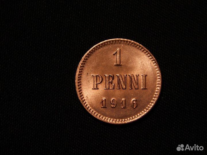 1 пенни 1916 года Unc