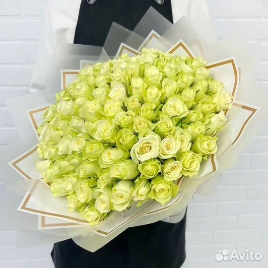 Букет белой 101 розы с доставкой