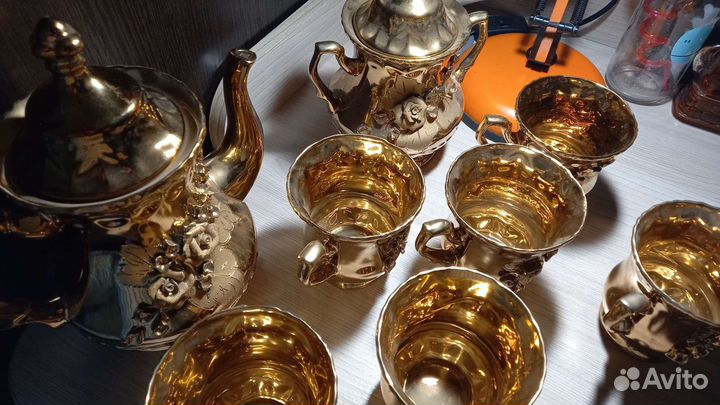 Чайно кофейный сервиз, (Золотая Роза)