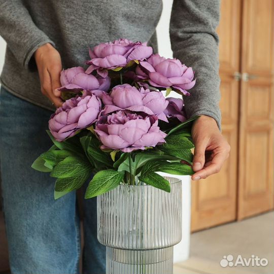Искусственный букет цветов из 10 голов пиона