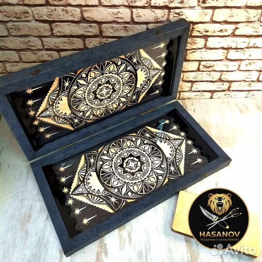 Нарды ручной работы со стеклом