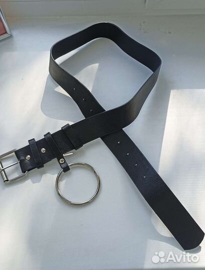Ремень женский кожаный черный