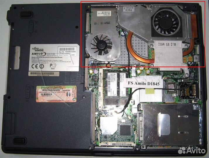Ноутбук fujitsu siemens d1845 на запчасти