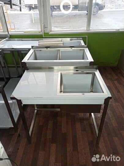 Стол с Мойкой 100x60 нержавеющая сталь