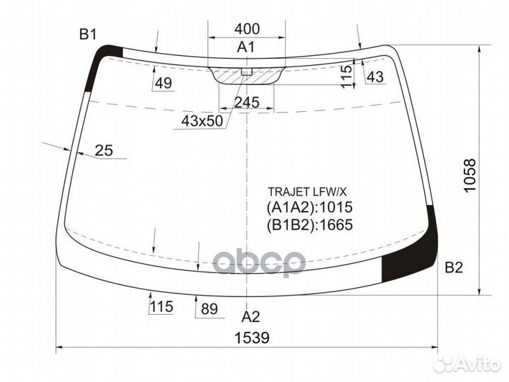 Стекло лобовое hyundai trajet 00-08 trajet LFW