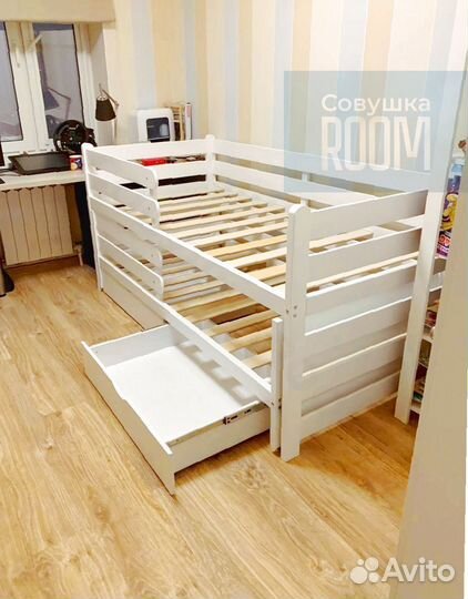 Детская двухъярусная кровать выкатная