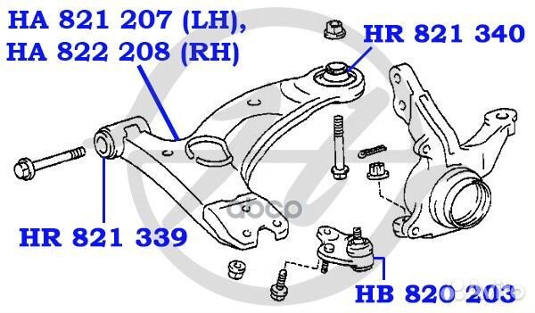 Рычаг подвески HA 822 208 передней (правый) (48