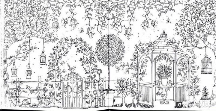 Раскраска Джоанна Бэсфорт «Таинственный сад»