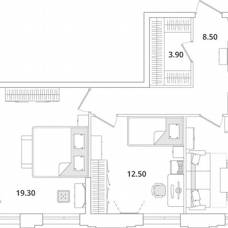 2-к. квартира, 68,7 м², 5/13 эт.