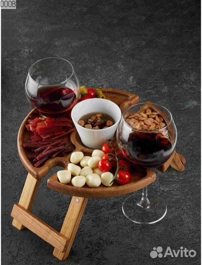 Деревянный столик винный для 4 бокалов оптом