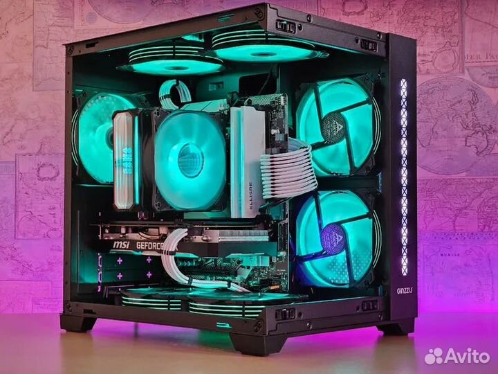 Игровой корпус для пк Ginzzu V320/420 черный/белый