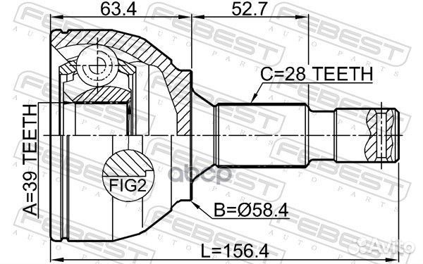 Шрус наружный 39x58.5x28 2510-3084B Febest