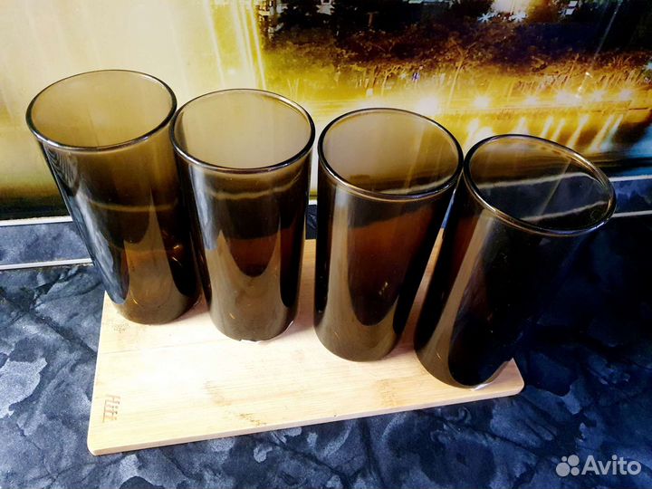Набор стаканов для воды из дымчатого стекла 360 мл
