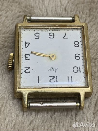 Часы Луч позолоченные аu, отличные