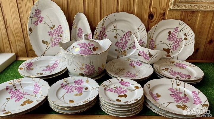 Сервиз столовый Розовая сирень Дулево