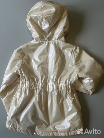 Куртка - дождевик для девочки сливочная