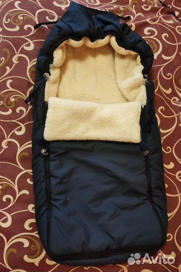 Зимний конверт в коляску на овчине