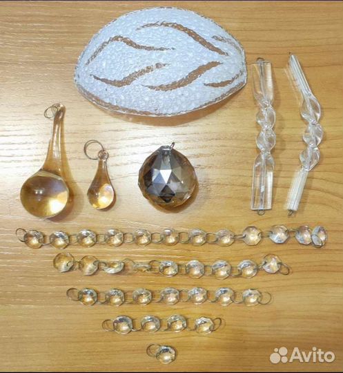 Подвески, хрусталь для люстры, шары, капли, листья