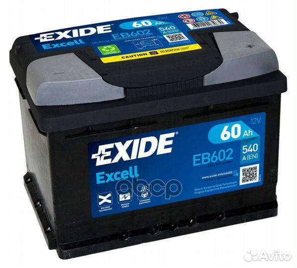 Батарея аккумуляторная 60ач EB602 exide