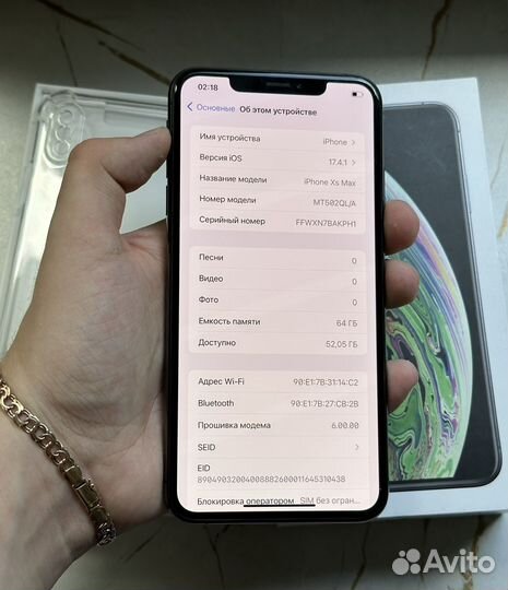 iPhone XS max 64gb Sim+eSim