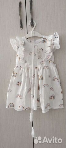 Платье для девочки из муслина 92