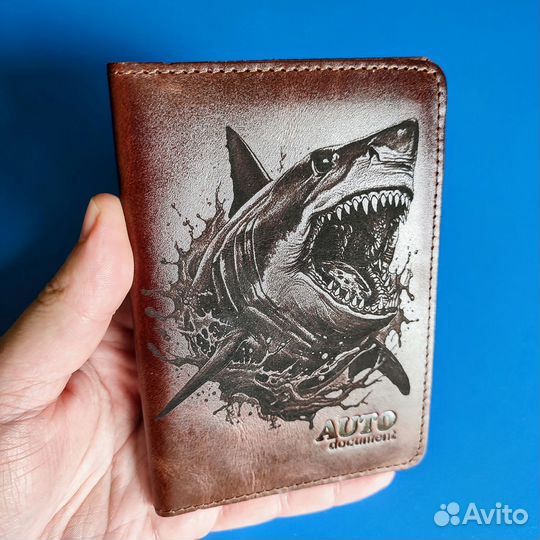 Обложка для автодокументов, натуральная кожа