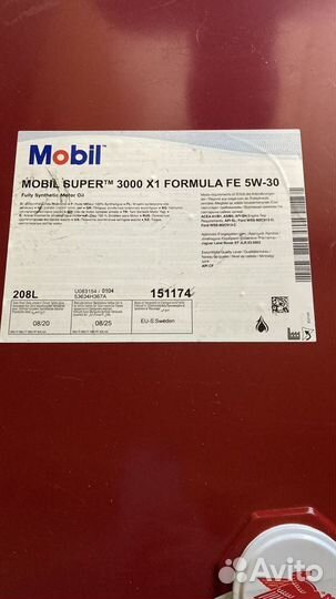 Mobil Super 3000 X1 Formula FE 5W-30 / Бочка 208 л