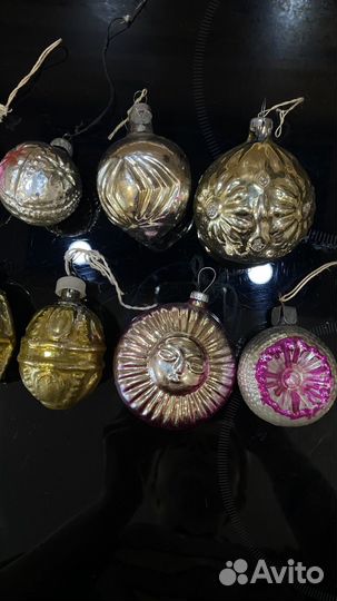 Елочные игрушки из стекла СССР подвесы