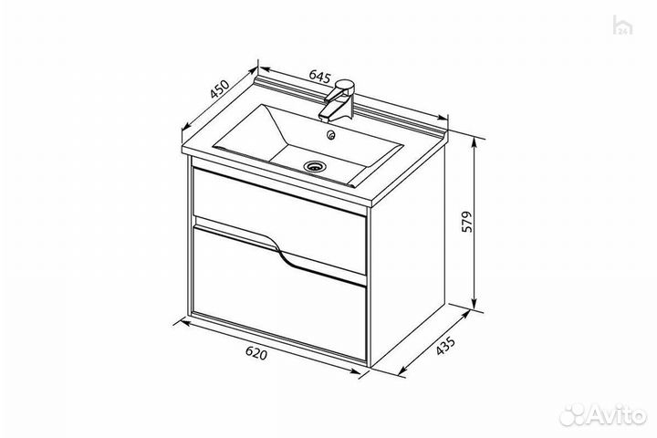 Тумба под раковину для ванной 65 Модена