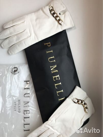 Перчатки женские кожаные 7.5. Бренд Piumelli