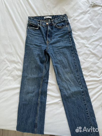Джинсы широкие zara 34