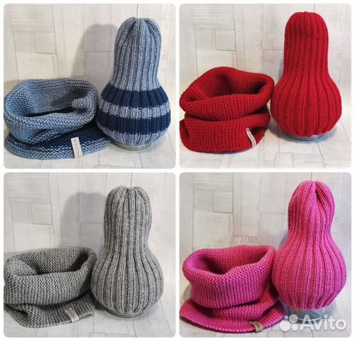 Шапка+снуд ручная вязка детский