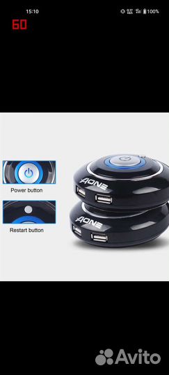 Кнопка включения и перезагрузки пк + USB хаб