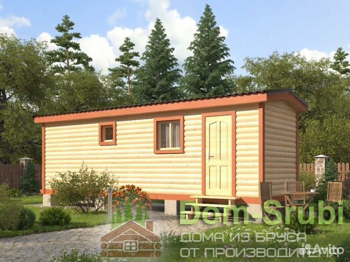 Белоусово. Мобильная баня из бруса бм-7 (2.30х8)