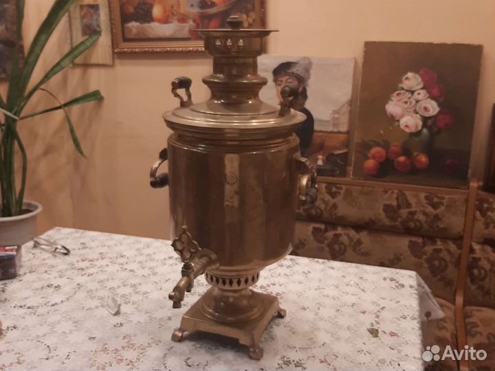 Самовар на дровах медный