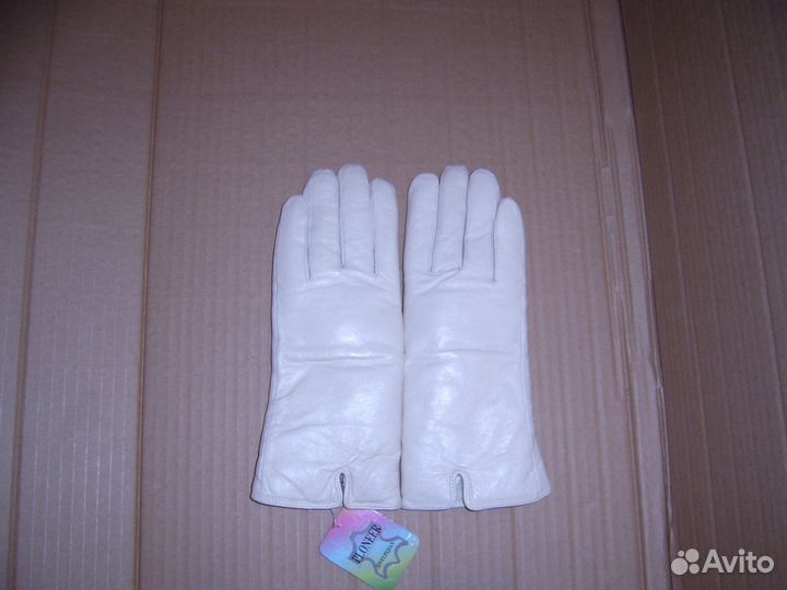 Перчатки зимние женские кожа