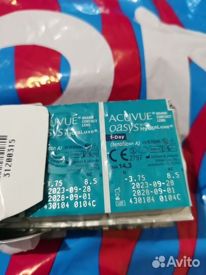 Линзы контактные acuvue oasys 1 day