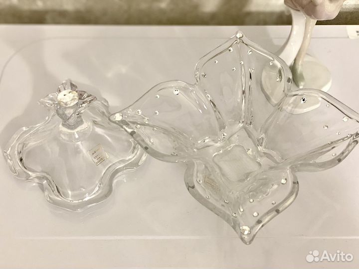 Конфетница Италия стразы Сваровски 15см h