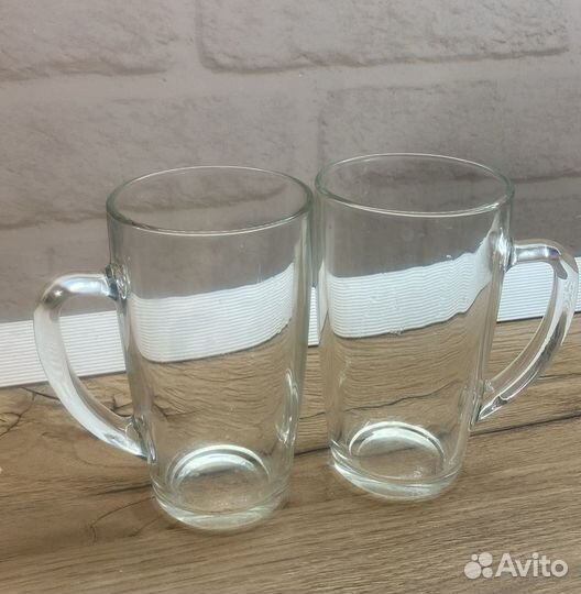 Кружка чашка прозрачные 2 шт