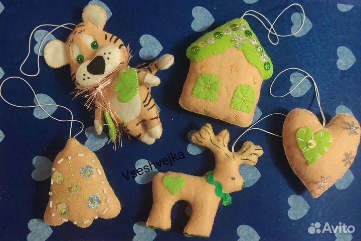 Ёлочные игрушки из фетра